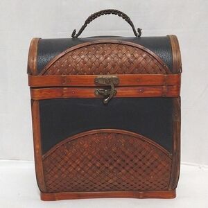 Vintage Rattan Bamboo Woven Handbag Medium Boho Beach Purse Summer Tote Bag